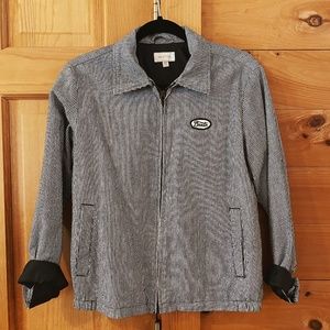 Brixton Utopia Jacket - Black/Off White Stripe